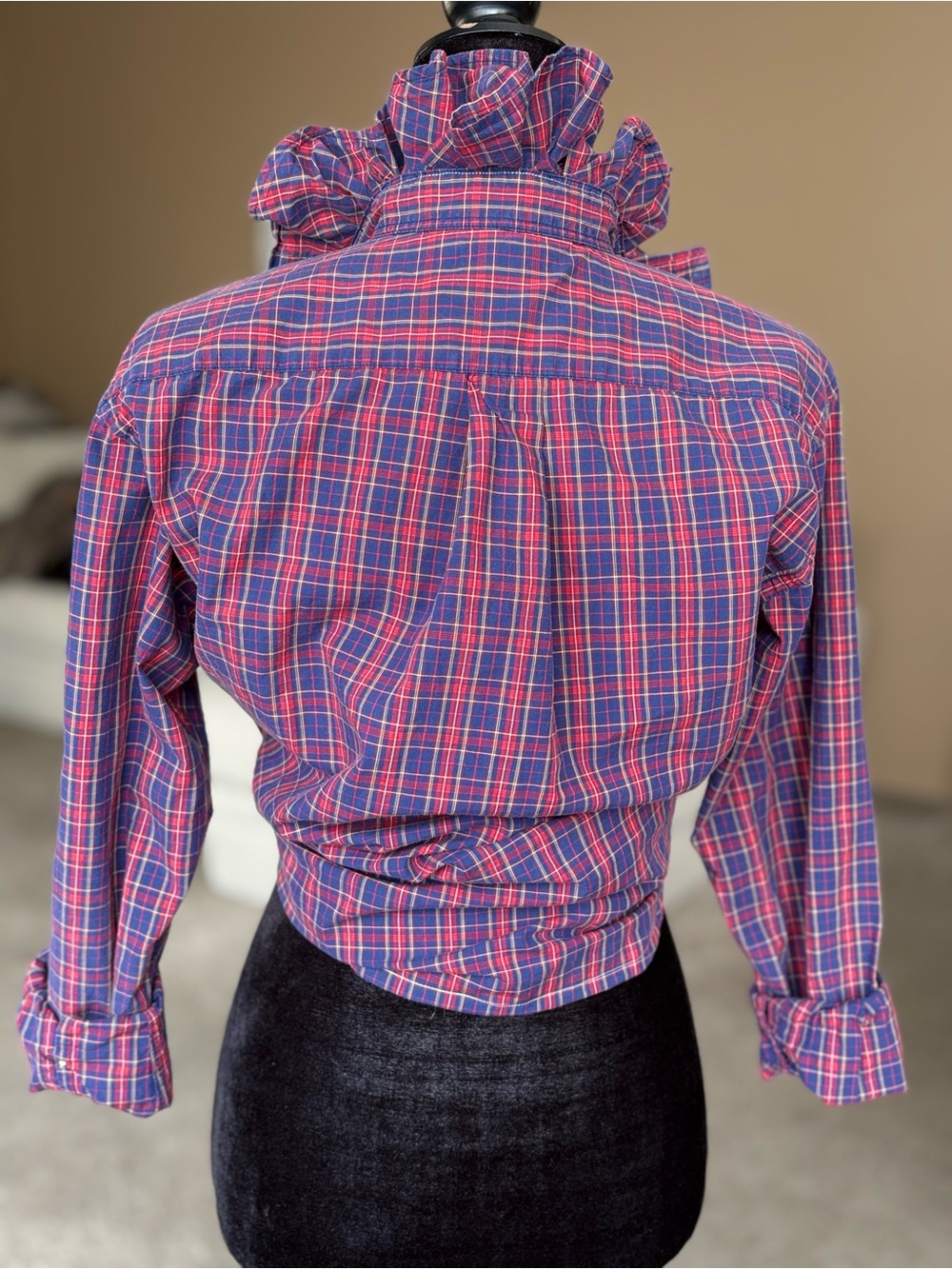 Reworked Ralph Lauren red+blue plaid size small - Picture 14 of 15